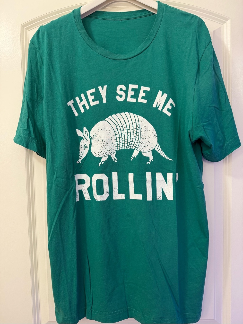 Green Graphic Tee "They See Me Rollin'"